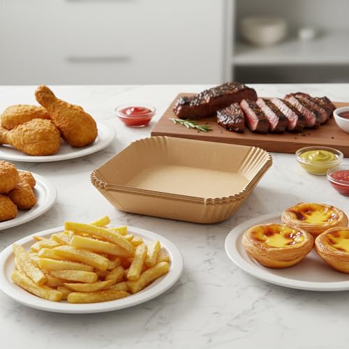 Air Fryer Paper Liners - 100 Pcs Non-Stick Parchment for 5-8 QT