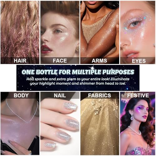Pearl White Glitter Spray for Face & Body - Long Lasting Highlighter