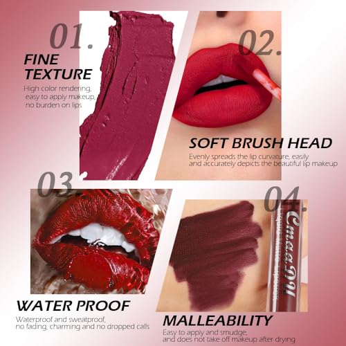 evpct 18 Colors Matte Liquid Lipstick Set - Long Lasting & Waterproof