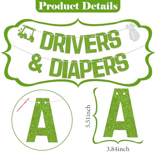 Golf Themed Drivers & Diapers Banner for Baby Shower Decor