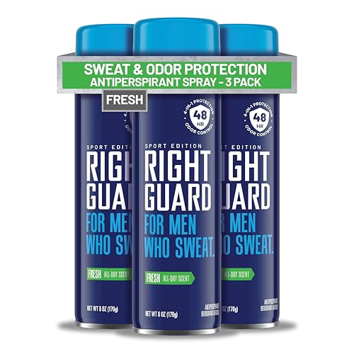 Right Guard Sport Fresh Scent Antiperspirant & Deodorant Spray 6oz Pack of 3 - 48H Long-Lasting Men’s Protection