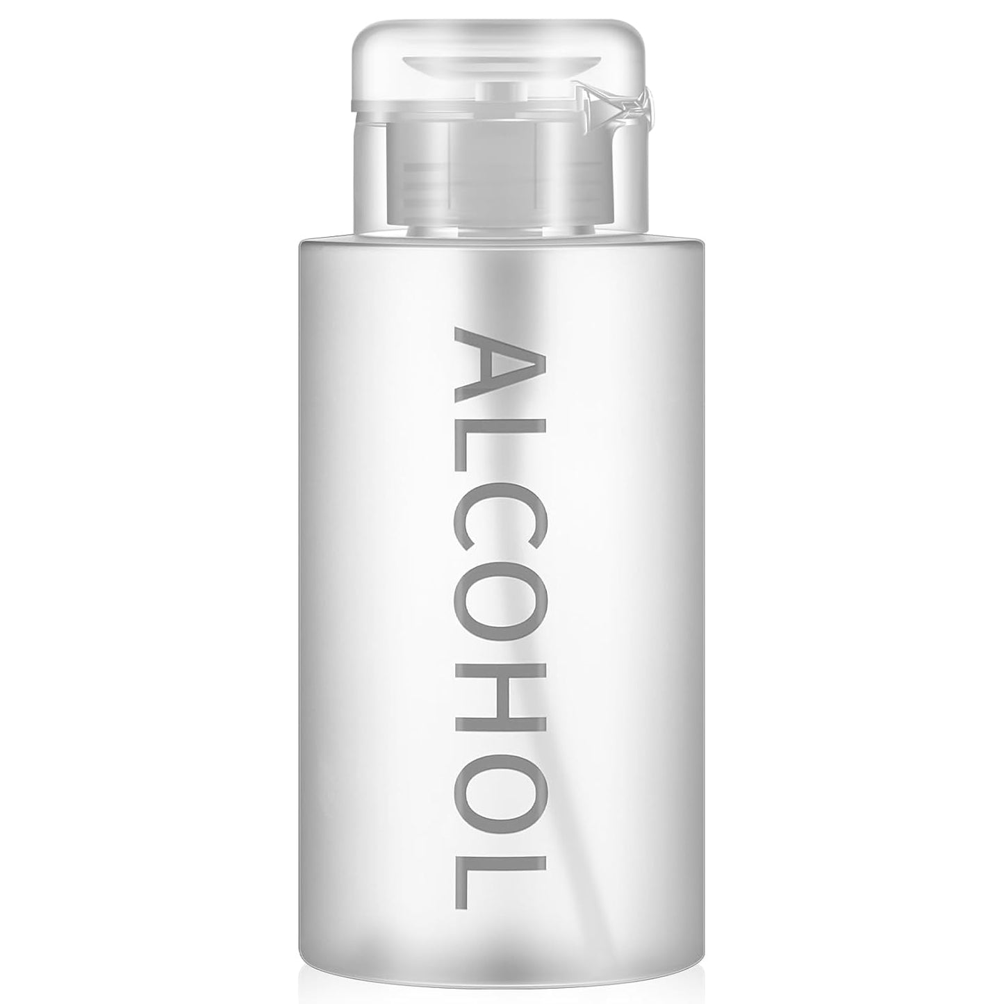 Layhit Alcohol Pump Dispenser Bottles - 10 oz Refillable Liquid Containers for Personal & Salon Use | Clear Cap & Bottle