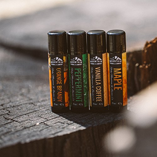 Rocky Mountain Barber Lip Balm Set for Men - 4 Flavors, All-Season Moisturizer