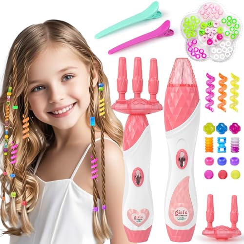 Pink Kidzkube Automatic Hair Braiding Machine Toy for Girls – Beads & Accessories Set
