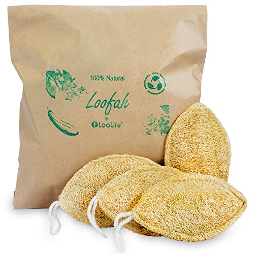 LooLife Natural Loofah Sponge - Exfoliating Leaf Body Scrubber