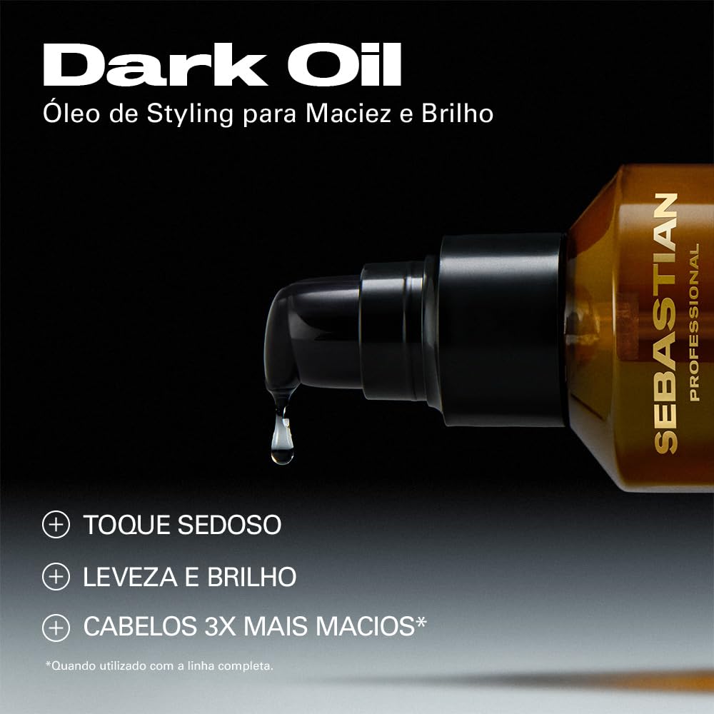 Sebastian Professional Dark Oil - Lightweight Hair Styling Oil | Nourishing Natural Oils for Smooth, Sleek Hair