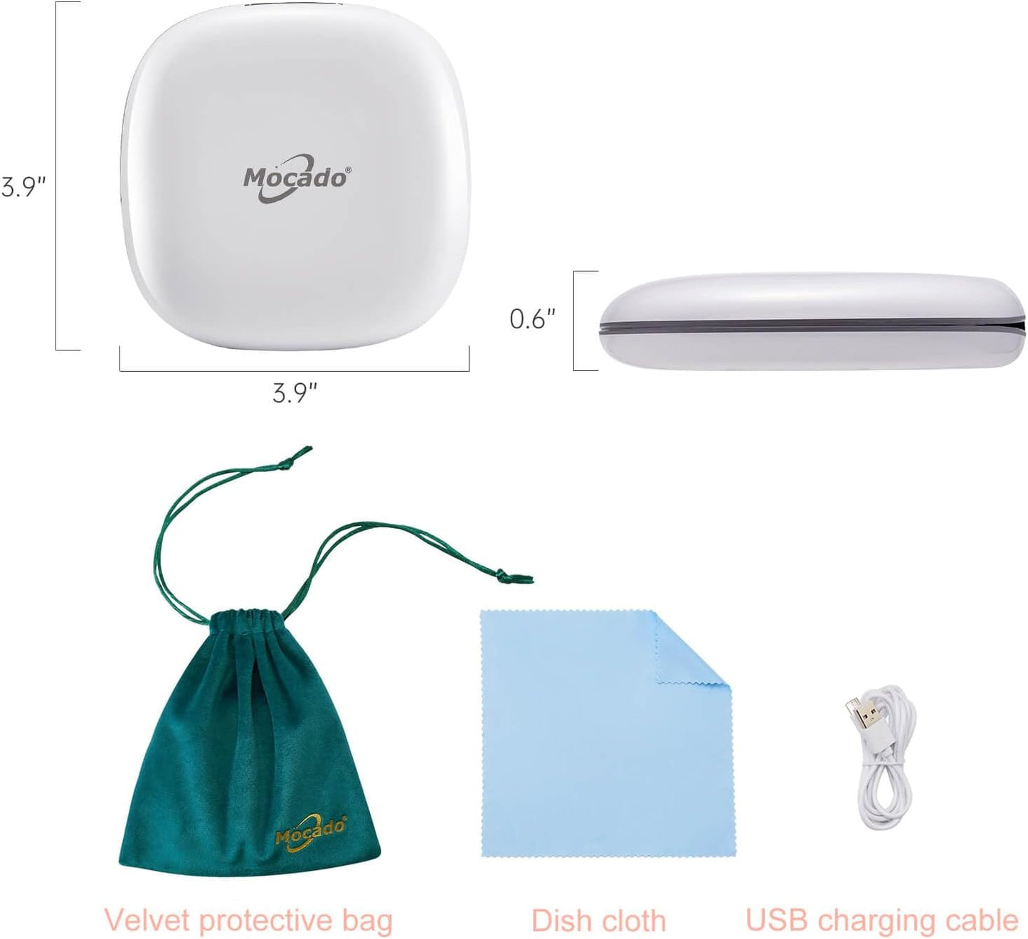 Compact LED Magnifying Travel Makeup Mirror - 4" Dimmable Double-Sided | 1X/10X Magnification, USB Rechargeable, Portable (White)