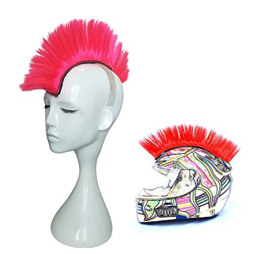 Namecute Pink Mohawk Helmet Wig for Motorcycle and Bicycle Helmets