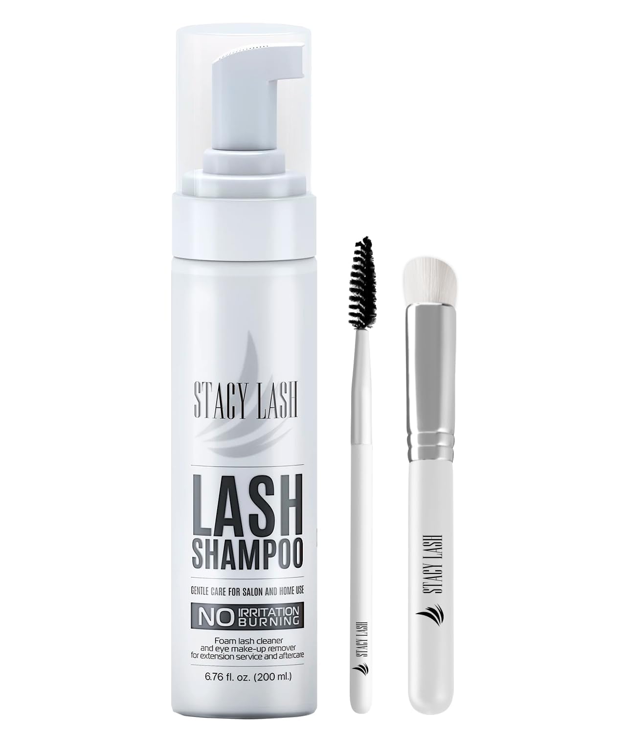 Eyelash Extension Shampoo - Korean Foaming Cleanser with Brush | 3.38 fl. oz / 100ml for Natural & Extension Lashes