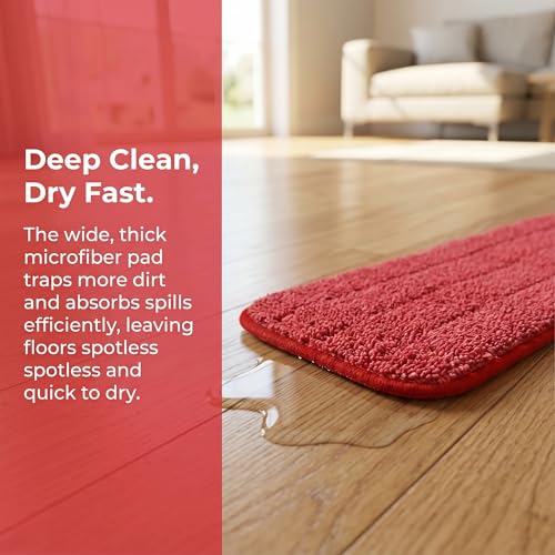 Microfiber Mop Pads 18x6 - Reusable & Washable 6 Pack