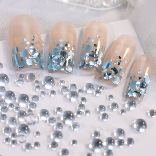 Clear Bubble Beads for Nail Art - 12 Grids with 6 Sizes