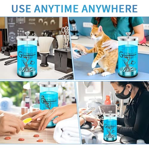 30 Oz Glass Salon Jar with Stainless Steel Tray for Nail Tools