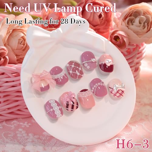 Double Rhythm Nude Rose Burgundy Gel Polish Set - 6 Non-Toxic, Hema-Free Nail Art Kit