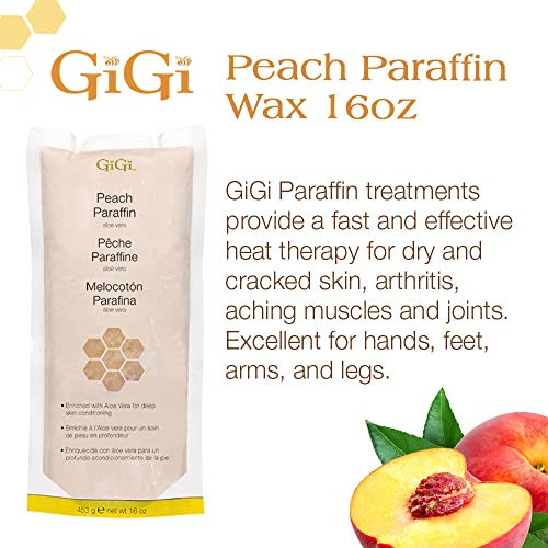 GIGI Peach Paraffin Wax with Aloe Vera for Softening Skin
