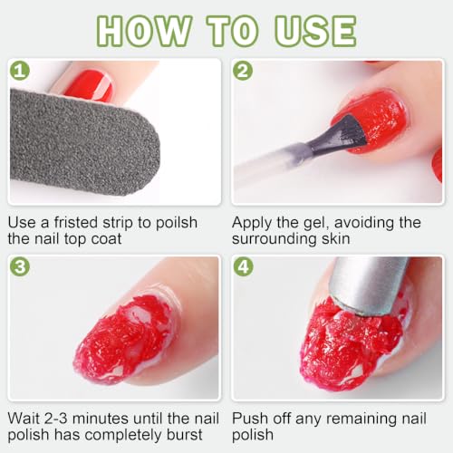 QIUFSSE Gel Nail Remover – 3PCS Magic Polish Remover (15ML)