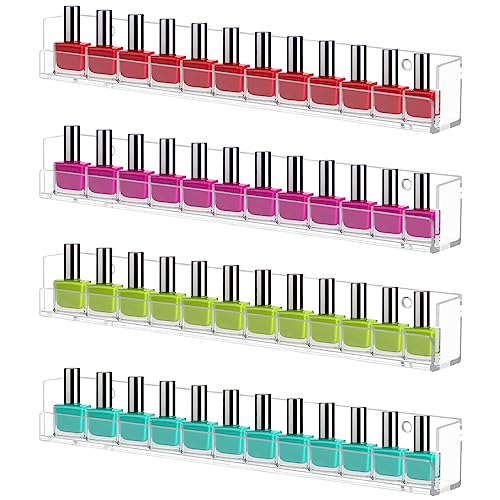 Cerpourt Acrylic Nail Polish Rack - 4 Pack Wall Mounted Organizer