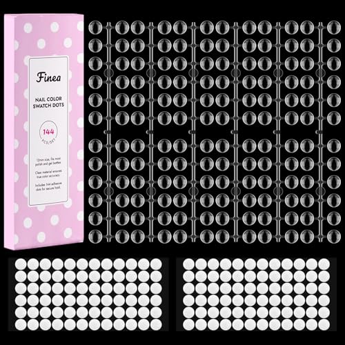 Finea 144pc Gel Nail Polish Swatch Dots with Clear Stickers Kit