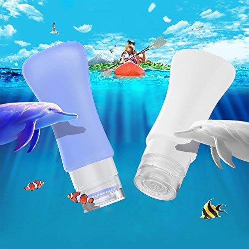 Multi-Color 4 Pack Travel Bottles 3oz Leakproof Toiletry Containers for Shampoo & Conditioner