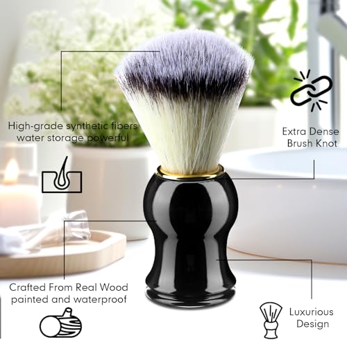 Patelai 4-Pack Handcrafted Shaving Brushes for Men - Premium Bamboo & Synthetic Bristles