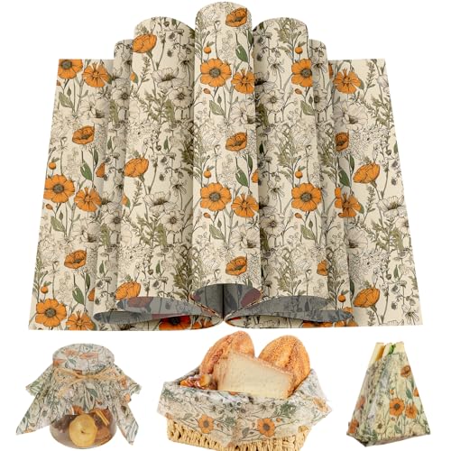 150 Sheets Wildflower Garden Floral Wax Paper - Greaseproof Deli Wraps