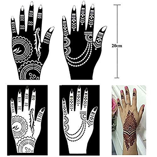 XMASIR Henna Tattoo Stencil Kit Style 2 – 20 Reusable Body Art Templates