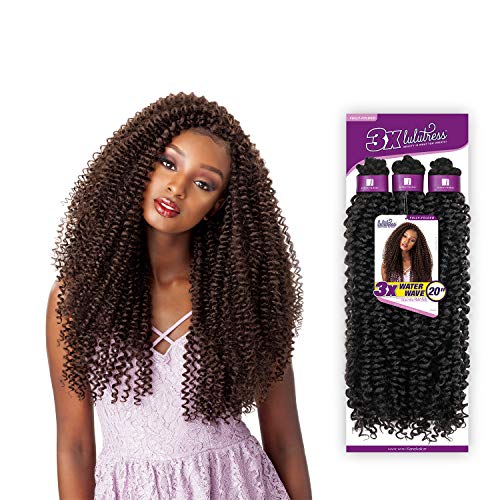 Sensationnel Lulutress Crochet Braids Water Wave 20in - 1 Pack 1B Offblack Synthetic Hair