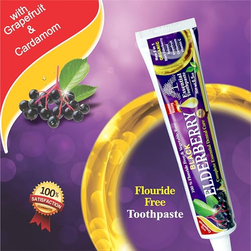 Organic Black Elderberry Toothpaste 6.5oz - Fluoride Free Dental Care