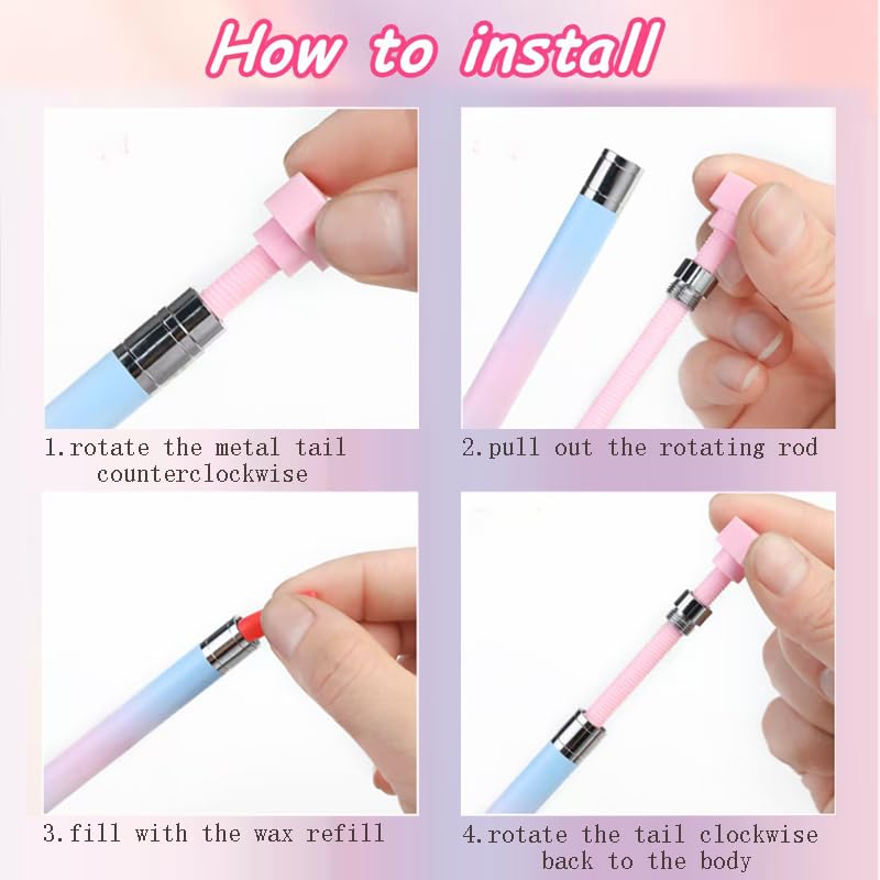 Professional Rhinestone Picker Tool with 3 Wax Refills for Nail Art