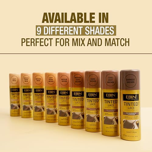 EBIN NEW YORK Lace Tint Spray, Medium Dark Brown - 2.7 Fl Oz (Wig Tint)