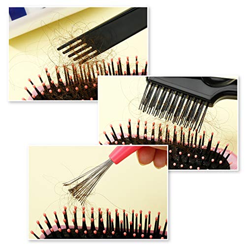 Boao Hair Brush Cleaning Set - 4 Pcs Mini Combs for Home & Salon