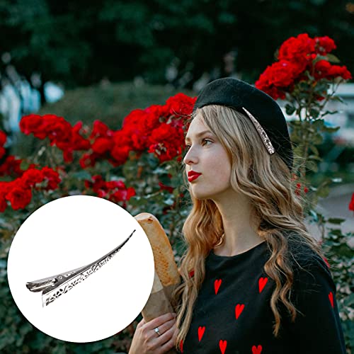4-Pack Silver Metal Hair Clips - Durable Alligator Curl Clips