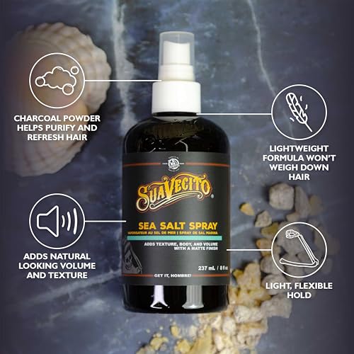 Suavecito Sea Salt Spray for Men - Natural Volume & Texture, 8 oz