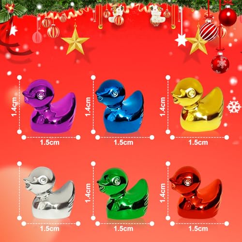 Multicolor Metallic Mini Duck Figurines - 60/120 Pcs Glitter Decor