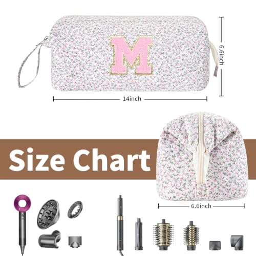 Initial Quilted Hair Tool Travel Bag for Dyson Airwrap & Shark FlexStyle