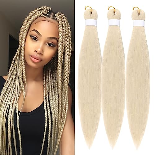 Roalnce Blonde 613 30in Pre-Stretched Braiding Hair 3 Packs