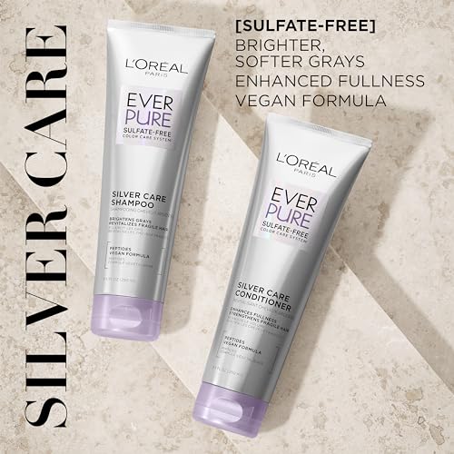L'Oreal Paris EverPure Silver Care Shampoo for Gray Hair, 8.5 Fl Oz (Pack of 2)
