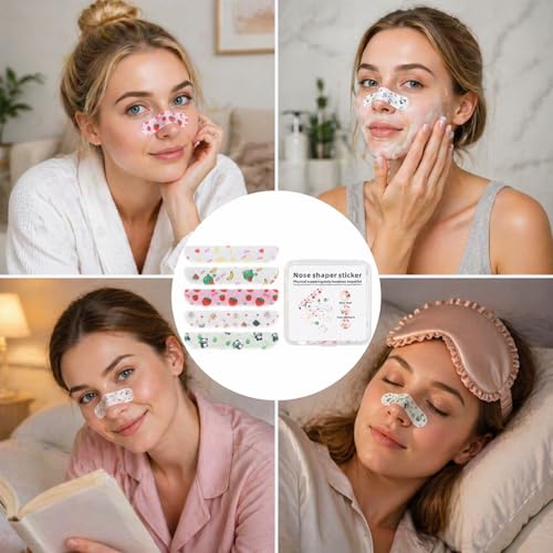 She's hui 50 Pcs Nose Shaper Stickers - Breathable, Skin-Friendly, Pain-Free Nose Slimmer & Lift Devices