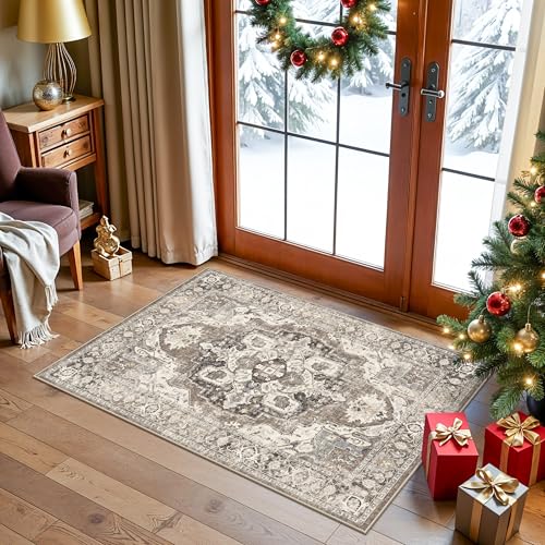 YOUFORTONG Washable 2x3 Non-Slip Vintage Entryway Rug