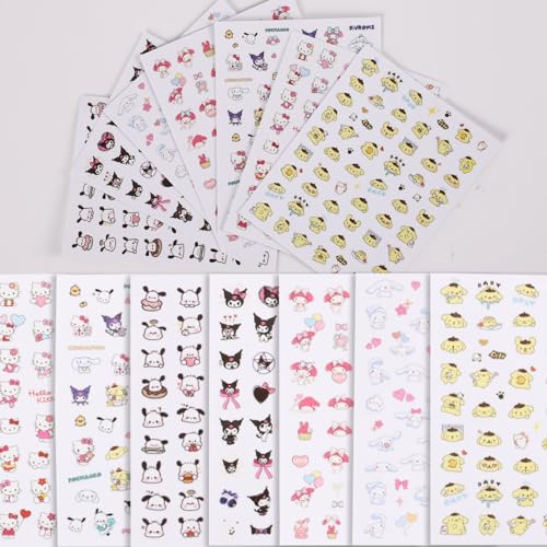 7 Sheets Cute Anime Nail Stickers for DIY Nail Art & Decoration