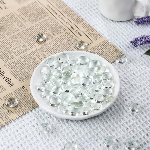 CYS EXCEL Clear Glass Gemstone Beads for Vase Fillers - 2 LBS