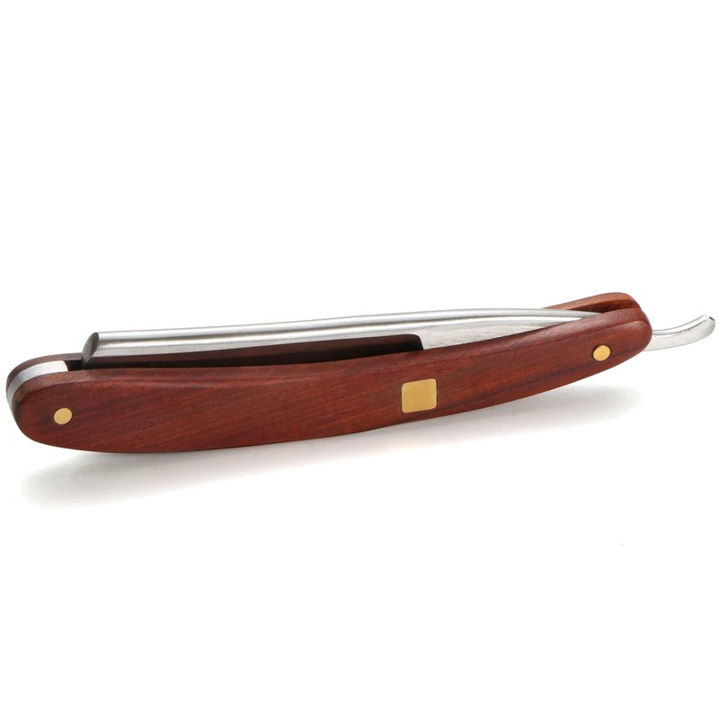 Straight Razors for Men with Wooden Handle and Premium Steel Blade - Complete Barber Razor Set with Leather Strop and Travel-Friendly Iron Box
