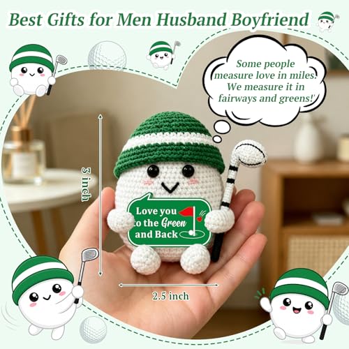 Handmade Crochet Golf Ball Gift for Him - Funny Golf Gifts