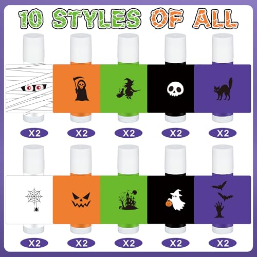 Siifert Halloween Lip Balm Gift Set 20pcs - Mummy, Witch, Ghost, Skull, Classic / 20