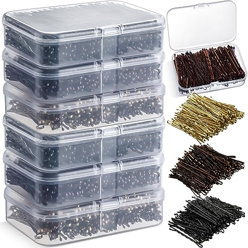 1200 Pcs Hair Pins Set - Invisible Wavy Bobby Pins for Women, Non-Slip Hair Clips, 2 Inch, Multi-Color