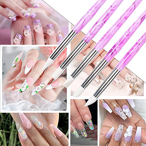 BQAN 5-Piece Silicone Nail Art Pen Set for 3D Sculpting