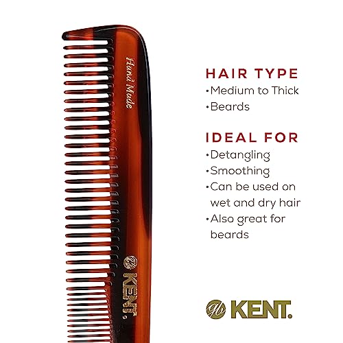 Kent 9T Tortoise Fine & Wide Tooth Detangler Comb - 2 Pack