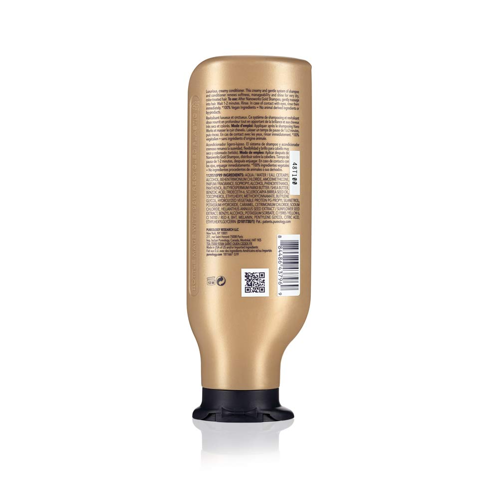 Pureology Nanoworks Gold Conditioner - Nourishing Formula for Dry, Color-Treated Hair | Sulfate-Free & Vegan