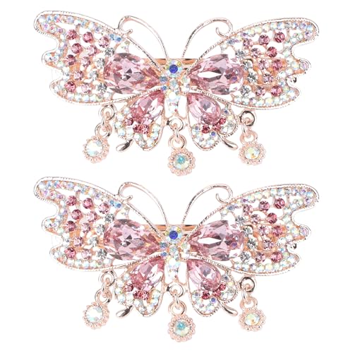 Beaupretty Rhinestone Hair Clips - Automatic Ponytail Holders (2 Pcs)