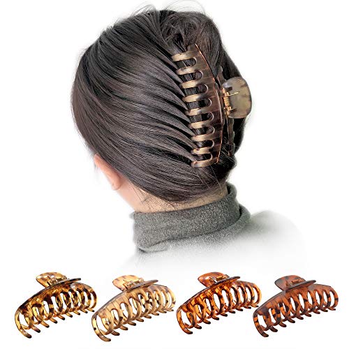 OWIIZI Large 4.3" Hair Claw Clips - Matte Leopard Design (Style 2)