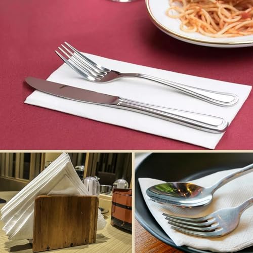 2 Ply Premium White Dinner Napkins - 100 Count, 15" x 17"